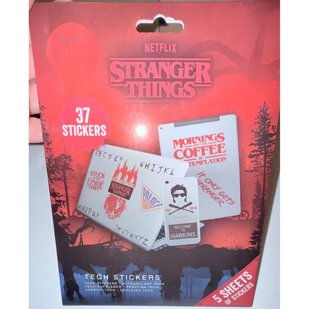 Netflix Stranger Things Tech Stickers OS Multicolor New‎ 37 Decals 5 Sheets